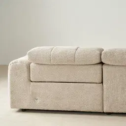 Montego Mid Beige Woven Fabric 3 Pieces Modular Dual Electric Recliner