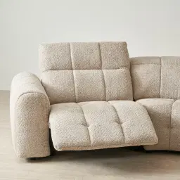 Montego Mid Beige Woven Fabric 5 Pieces Modular Dual Electric Recliner