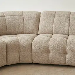 Montego Mid Beige Woven Fabric 5 Pieces Modular Dual Electric Recliner