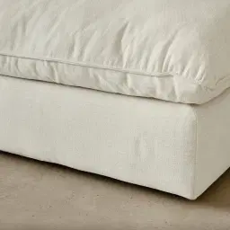 Macie Lite Chiffon White Fabric 2 Pieces Modular Sofa