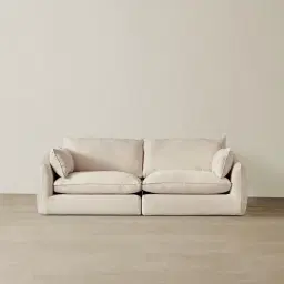 Macie Lite Cream Oatmeal Fabric 2 Pieces Modular Sofa