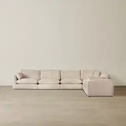 Macie Lite Cream Oatmeal Fabric Modular Corner Sofa