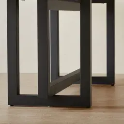 Grayson Matte Black Rectangular Dining Table with Statuario White Sintered Stone Top - 240x105cm