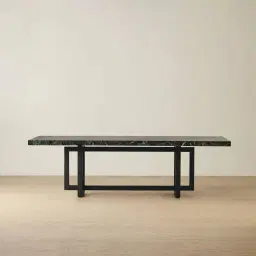 Grayson Matte Black Rectangular Dining Table with Matte Emerald Green Sintered Stone Top - 240x105cm
