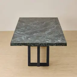 Grayson Matte Black Rectangular Dining Table with Matte Emerald Green Sintered Stone Top - 240x105cm