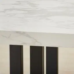 Grayson Matte Black Rectangular Dining Table with Statuario White Sintered Stone Top - 268x118cm