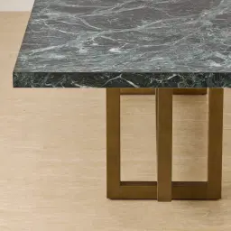 Grayson Brushed Bronze Rectangular Dining Table with Matte Emerald Green Sintered Stone Top - 268x118cm
