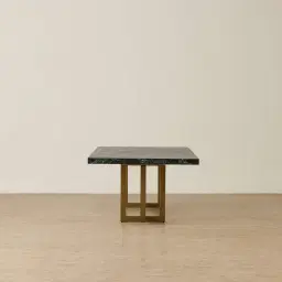 Grayson Brushed Bronze Rectangular Dining Table with Matte Emerald Green Sintered Stone Top - 268x118cm