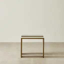 Grayson Brushed Bronze Entertainment Unit with Statuario White Sintered Stone Top