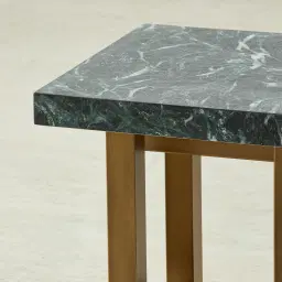 Grayson Brushed Bronze Side Table with Matte Emerald Green Sintered Stone Top