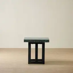 Grayson Matte Black Side Table with Matte Emerald Green Sintered Stone Top