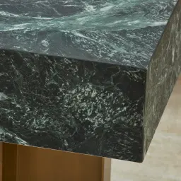 Grayson Brushed Bronze Entertainment Unit with Matte Emerald Green Sintered Stone Top