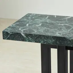 Grayson Matte Black Console Table with Matte Emerald Green Sintered Stone Top