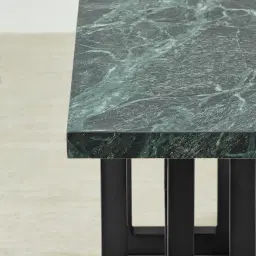 Grayson Matte Black Console Table with Matte Emerald Green Sintered Stone Top