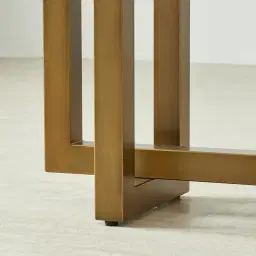 Grayson Brushed Bronze Console Table with Matte Emerald Green Sintered Stone Top
