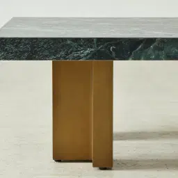 Grayson Brushed Bronze 33cm High Coffee Table with Matte Emerald Green Sintered Stone Top