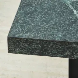 Grayson Matte Black 33cm High Coffee Table with Matte Emerald Green Sintered Stone Top