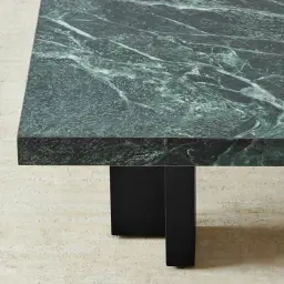 Grayson Matte Black 33cm High Coffee Table with Matte Emerald Green Sintered Stone Top