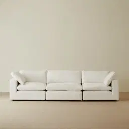 Elora II Arctic White 3 Pieces Modular Fabric Sofa