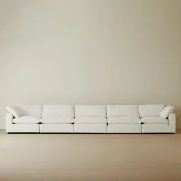 Elora II Arctic White 5 Pieces Modular Fabric Sofa
