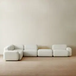 Capri Stone White Modular Corner Sofa