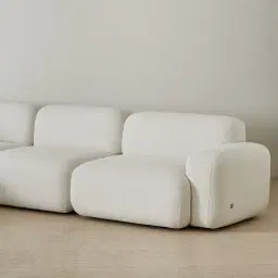 Capri Stone White Modular Corner Sofa - Left Chaise