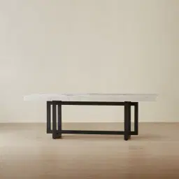 Grayson Black Dining Table with Statuario White Sintered Stone Top - 200x118cm