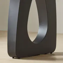 Aspen Statuario White Sintered Stone Curved Dining Table - Matte Black Legs 200x118cm