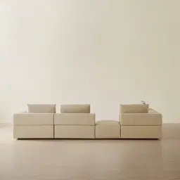 Riviera Almond Cream Leather Modular Sofa