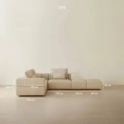 Riviera Almond Cream Leather Modular Sofa