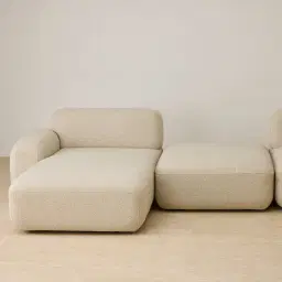 Capri Pearl Beige Modular Corner Sofa - Left Chaise