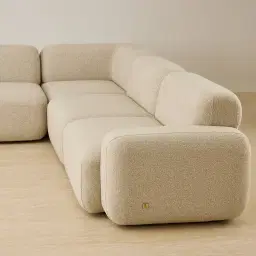 Capri Pearl Beige Modular Corner Sofa - Left Chaise