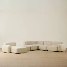 Capri Pearl Beige Modular Corner Sofa - Left Chaise