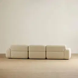 Capri Pearl Beige 3 Pieces Modular Right Chaise Sofa