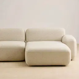 Capri Pearl Beige 3 Pieces Modular Right Chaise Sofa