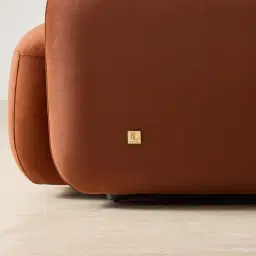 Capri Copper Brown Velveteen 2 Pieces Sofa