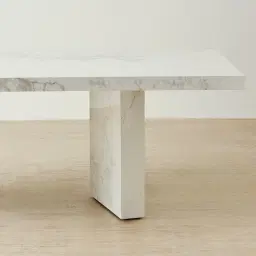 Port Lucienne Glossy Statuario White Sintered Stone Dining Table 240x118cm