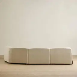 Calma Pearl Beige Fabric 4 Pieces Modular Corner Sofa with Left Arm and Right Cuddler
