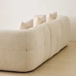 Amity Stone Cream Woven Fabric 3 Pieces Modular Sofa with Left Arm and Right Chaise