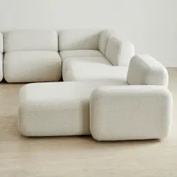 Capri Stone White Modular Corner Sofa - Right Chaise