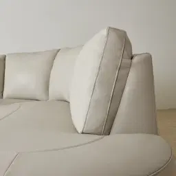 Felicia Cream Leather Curved Corner Sofa