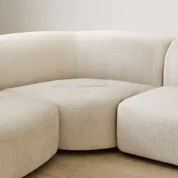 Calma Fusion Grey Fabric 4 Pieces Modular Corner Sofa with Left Arm and Right Cuddler