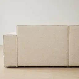 Maison Piaza White Fabric Modular Corner Sofa with Ottoman