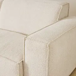Maison Piaza White Fabric 2 Pieces Modular Sofa