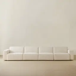 Maison Piaza White Fabric 4 Pieces Modular Sofa