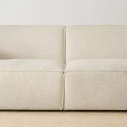Maison Piaza White Fabric 5 Pieces Modular Sofa with Corner