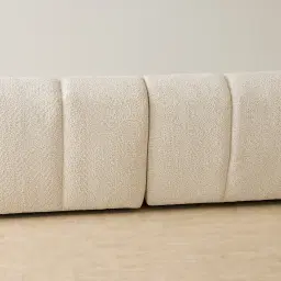 Quincy Stone Cream Woven Fabric 4 Pieces Modular Sofa with Right Arm and Left Cuddler