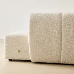 Quincy Stone Cream Woven Fabric 4 Pieces Modular Sofa with Left Arm and Right Cuddler