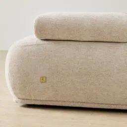 Pebbla Tuscan Sand Fabric 2 Wide Pieces Modular Sofa