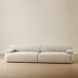 Pebbla Tuscan Sand Fabric 2 Wide Pieces Modular Sofa